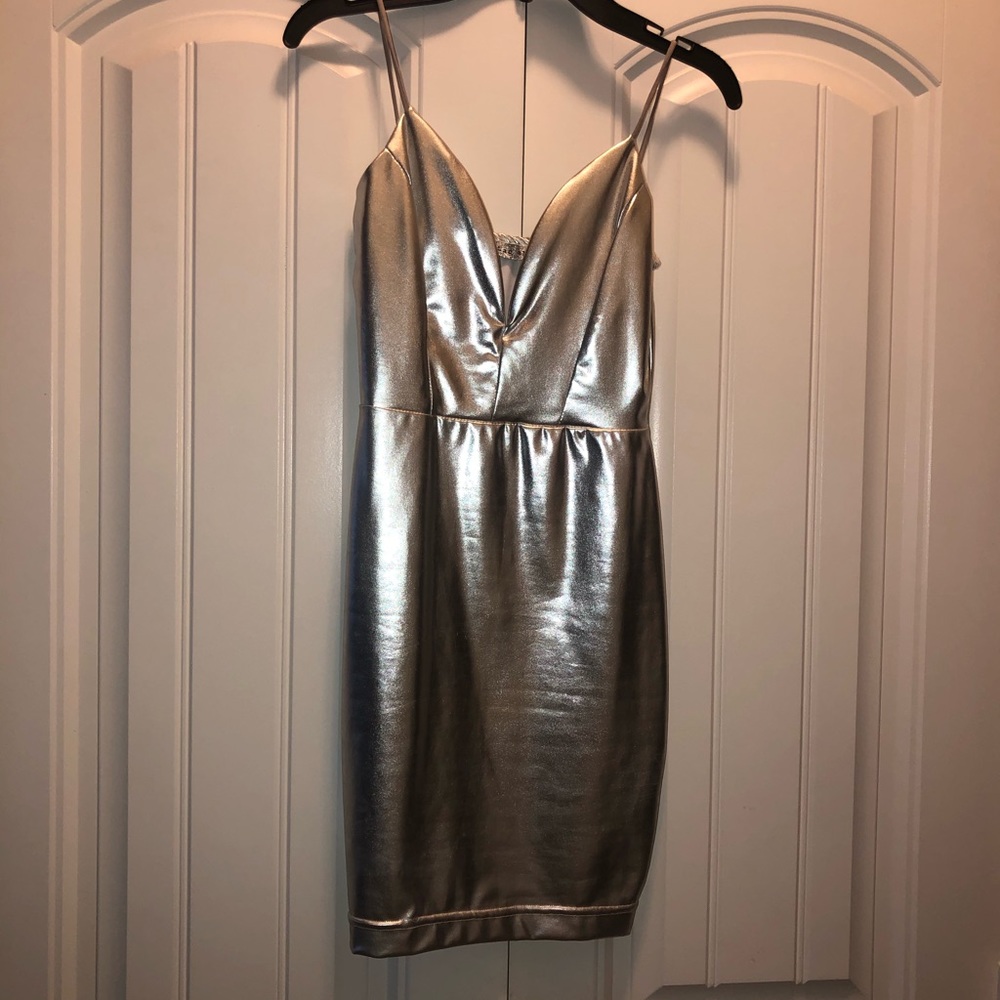 Silver mini dress